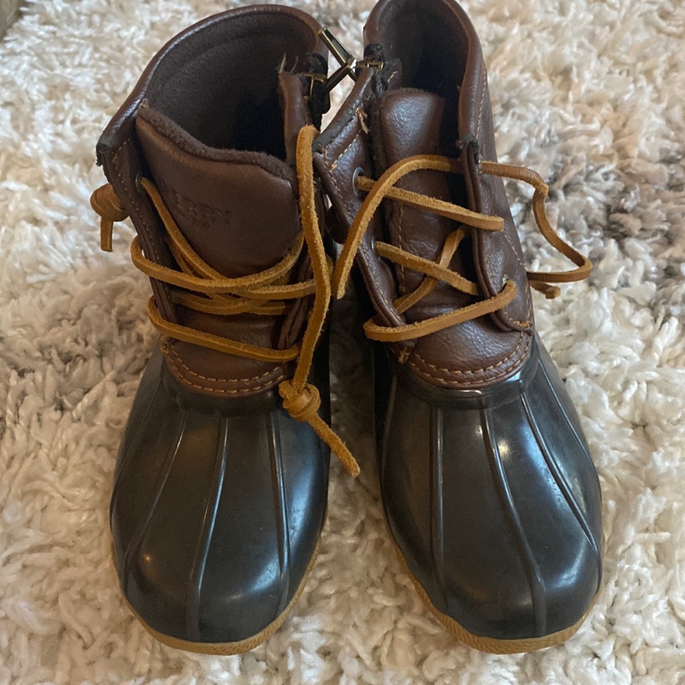 Sperry Toddler Rain Boots | Duck Boots | Brown, Size 11
